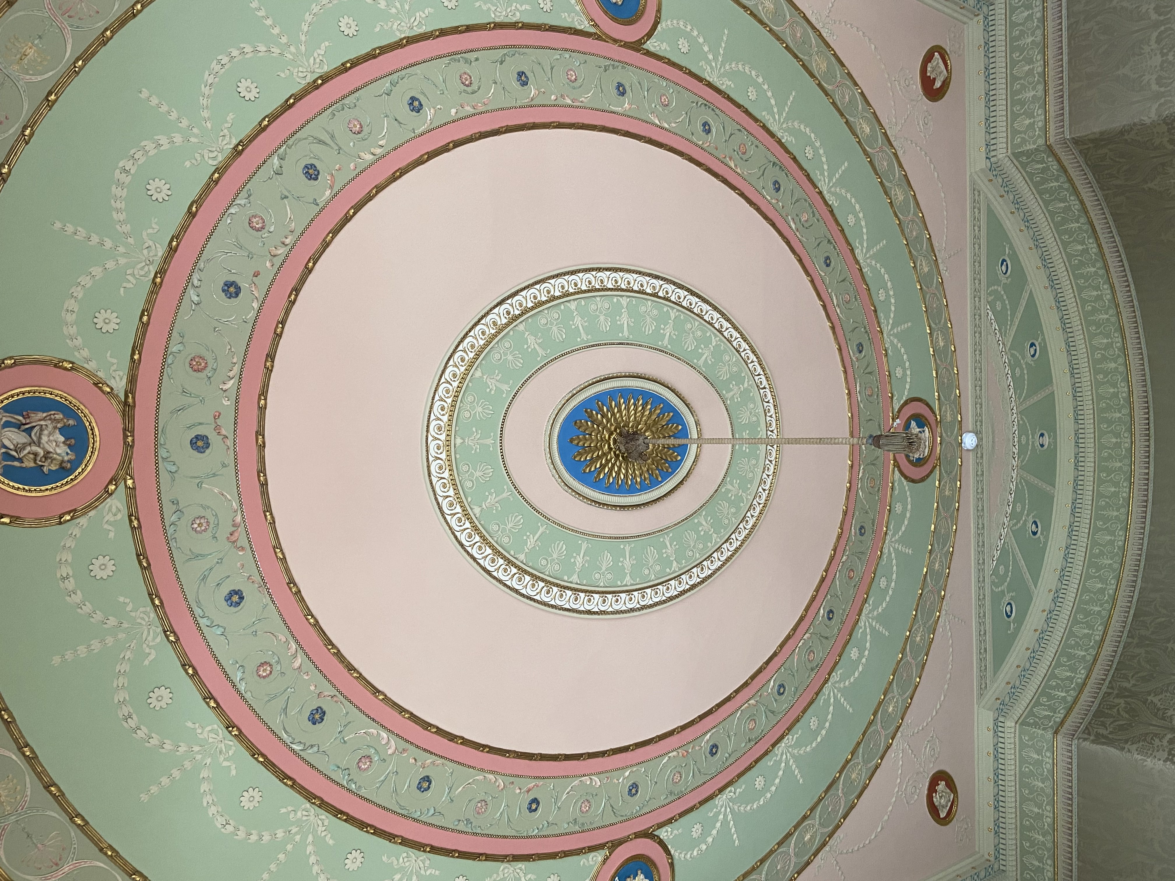 Completed restoration of a Robert Adam ceiling