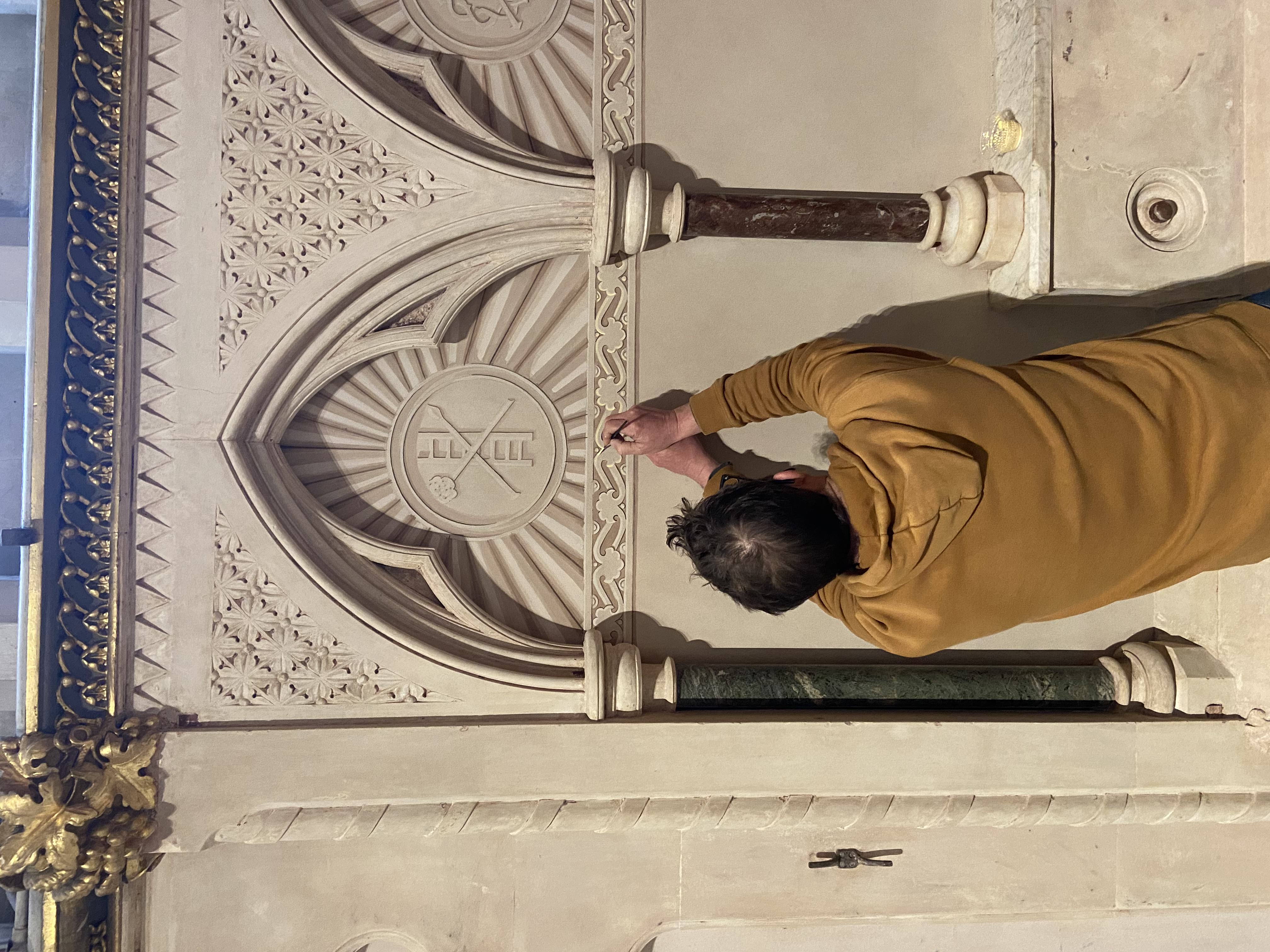 In progress trompe l'oeil niches for a London church