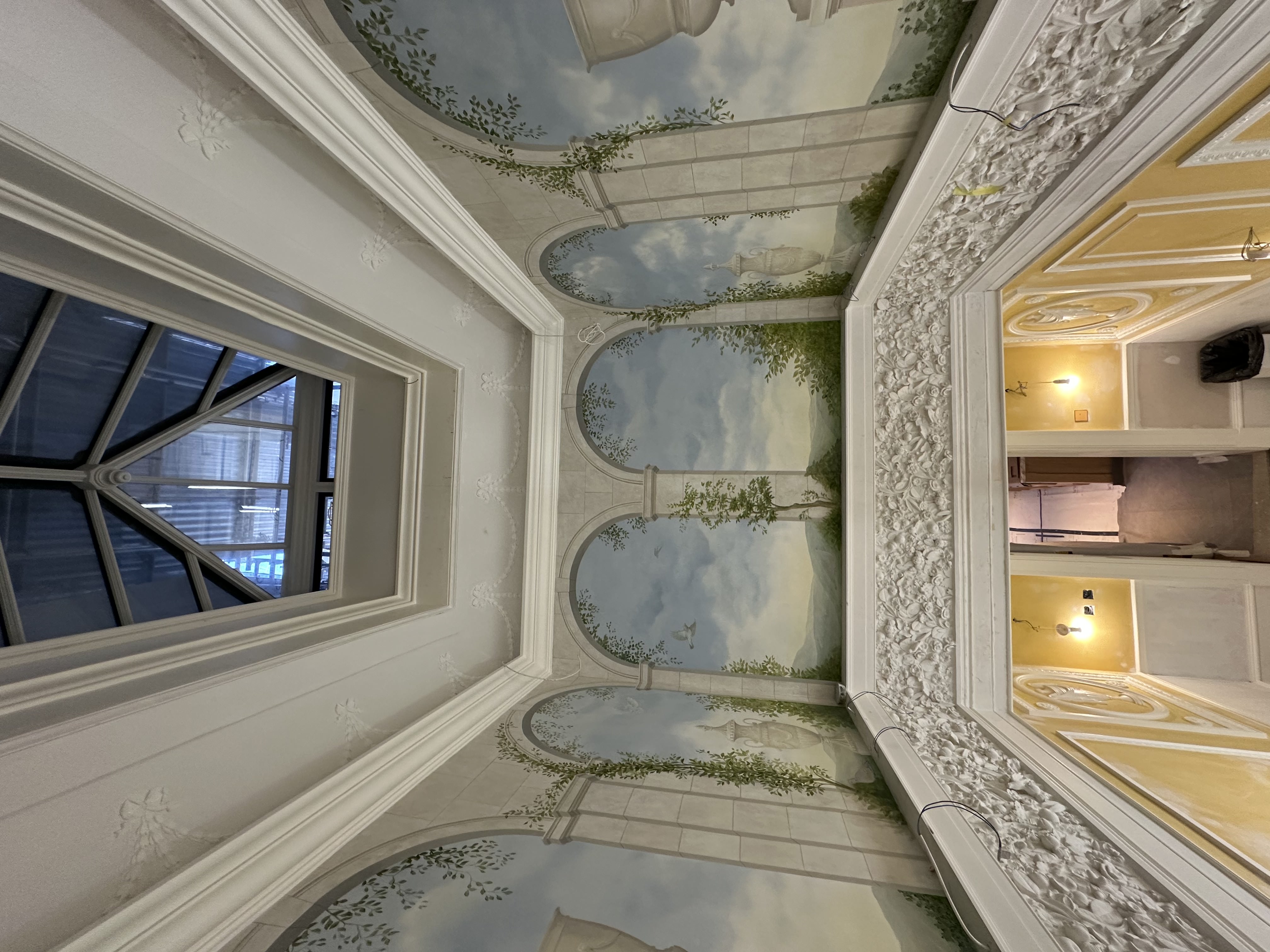 In progress trompe l'oeil mural