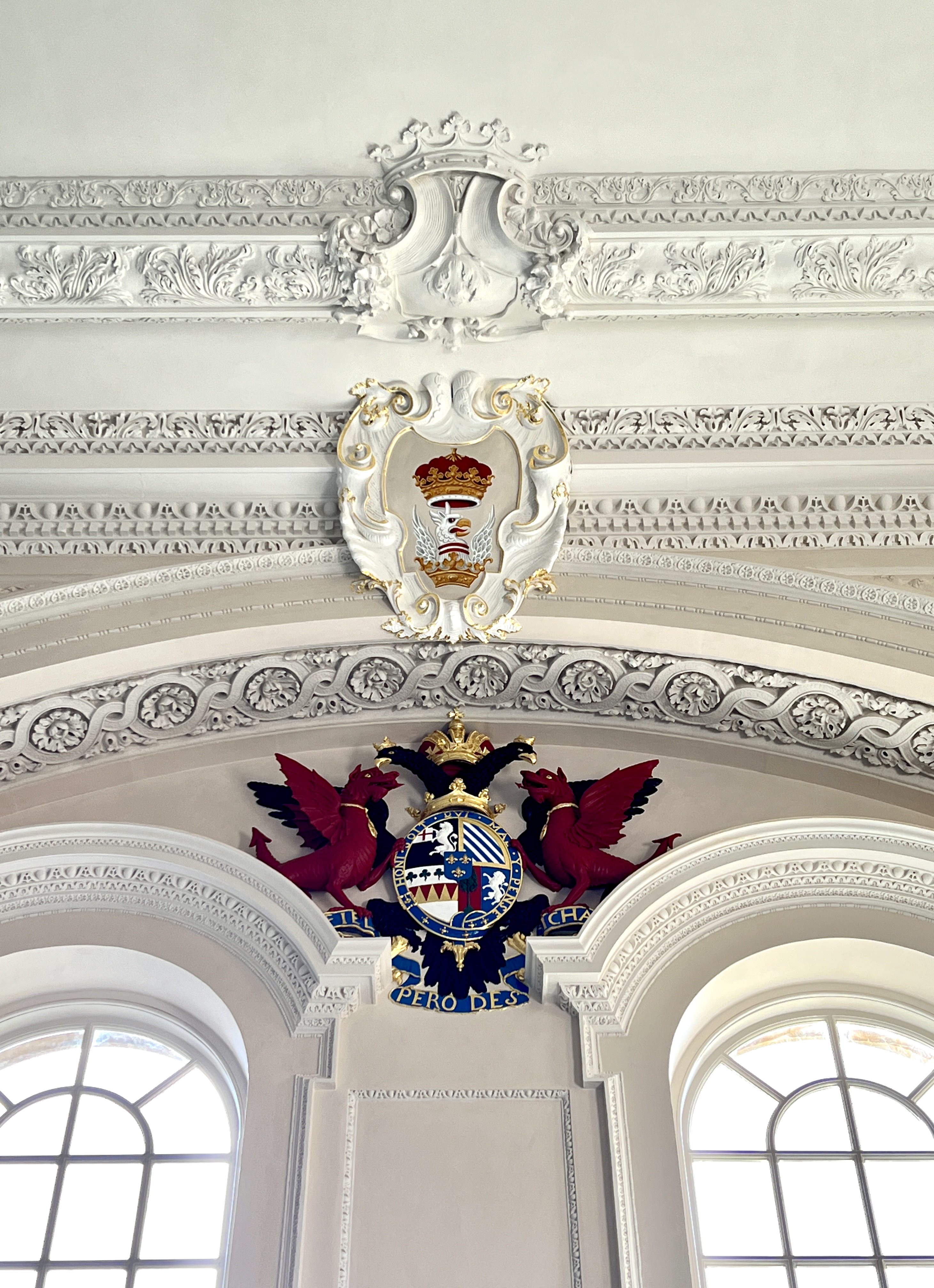 Crest painted to match original at Blenheim Place